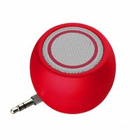 Rumfo Mini Phone Speaker Portable Wireless Plug in Speaker with 3.5mm Aux Audio Jack Rechargeable Plug and Play Clear Bass Speaker Universal for Cell Phone iPad MP3 MP8 Tablet Computer (Red)