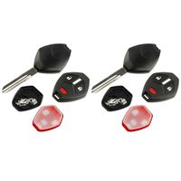 Key Fob Keyless Entry Uncut Remote Shell Case & Pad fits Mitsubishi 2006-2008 Endeavor, Set of 2