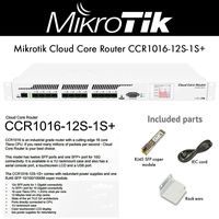Mikrotik Cloud Core Router CCR1016-12S-1S+, Tilera Tile-Gx16 CPU (16-cores, 1.2Ghz per core), 2GB Built-in RAM, 12 x SFP Ports and one SFP+ Port, 10/100/1000, 2 Power Supplies for Redundancy