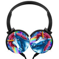 Rainbow Unicorn Wired Stereo Headphone Audiophile Over-Ear Noise-Isolating Portable Headphone
