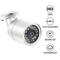 Dericam 1080P@30fps 1920TVL Full HD Bullet Outdoor Security Camera, HDCVI/HDTVI/AHD 3-in-1 Surveillance Camera, IP66 Metal Housing, 24 LEDs/82ft Night Vision, 85°Viewing Angle, AC2MB2, White