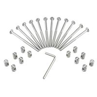 M6 Barrel Bolt Nuts Kit Including M6 x 4 inch Barrel Bolts, M6 x 0.49inch Barrel Nuts and 1 x Allen Key, 12 Set for Furniture, Cots, Beds, Crib and Chairs