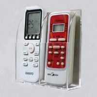 HyFanStr Wall Mounted Acrylic Remote Control Holder Media Storage Organizer Box, 2 Case