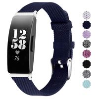 NANW Compatible with Fitbit Inspire HR/Inspire Bands Large Small, Woven Fabric Accessories Strap Wristband Women Men for Inspire & Inspire HR Smartwatch (Dark Blue, Large (6.2"-8.9"))