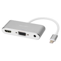 Spardar HDMI Adapter Converter Cable for iPad Pro Mini Digital AV Adapter to VGA iPhone X TV Connector Projector, Support the latest iOS (Silver)
