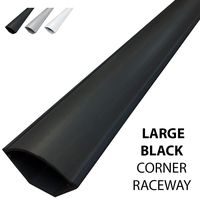 Electriduct Large Corner Duct Cable Raceway (1250 Series) - 5 Feet - Black - 5 Sticks
