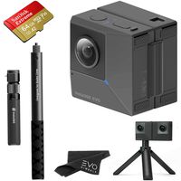 Insta360 EVO 3D 360 Hybrid VR Camera with 5.7K Video and 18MP Photos - Bundle Includes Bullet Time Kit and 64GB Sandisk Extreme microSDXC (3 Items) - Works with Oculus, Samsung Gear VR & Vive Focus