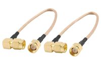 YXQ 2Pcs Coaxial Cable SMA Male to Male RF Right Angle Extension Cable Plug Jumper Pigtail 6 Inch
