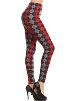 S661-PLUS Plaidscape Printed Fashion Leggings, Plus Size