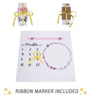 LittleWhimsies- Baby Milestone Blanket for Monthly Photography by Month Photo Prop for Boy and Girls Baby Pictures Newborn Infant Age Growth Backdrop (Pink Flowers 39 by 38 inches)