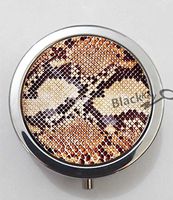 BlackKey Snake Skin Pattern 3-Compartment Decorative Pocket Gift Box Case Organizer for Pill, Color 1 -1337