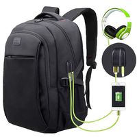 Hopopower Travel Laptop Backpack with USB Charging Port/Earphone Hole Fits 16 Inch Laptop