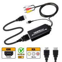 HDMI to AV HD Converter, HDMI to Audio Video RCA Adapter Cable Adapter with Audio Power Supply 1080P for TV/PC/Xbox/VCR/DVD Players