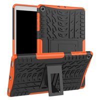 WensLTD Premium Leather Case Stand Cover for Samsung Galaxy Tab A 10.1 2019 Hybrid Rugged Hard Rubber PC Case (Orange)