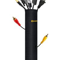 Cable Management Sleeve 122" Adjustable Cord Organizer Flexible Neoprene Cable Cover Wire Hider Protector System DIY by Yourself for PC TV Desk Office and Home