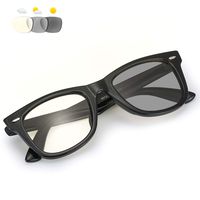 Myiaur Blue Light Blocking Glasses, Photochromic Square Sunglasses Computer Gaming/Reading/TV Glasses Anti Eyestrain,Anti UV, Anti Glare (Black Frame Photochromic Blue Light Blocking Lens)