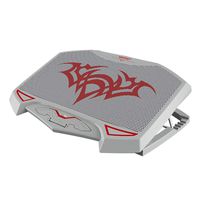 Shentesel LED Light Adjustable Base Laptop Holder Cooling Fan Radiator Stand Bracket - Silver + Gray