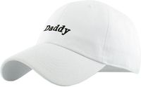 KBSV-082 WHT Daddy Dad Hat Baseball Cap Polo Style Adjustable