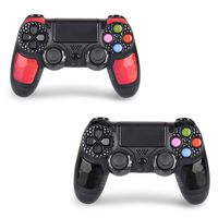 2 Pack Wireless Controllers for PS4 and for Playstation 4 Control - YU33 for DS4 Remote Joystick Support Playstation 4,Pro/Slim PS4,PC,PS TVs,Smart TV（Black+Red Diamond