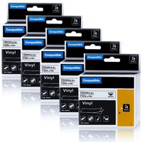 Replace DYMO Rhino Permanent Vinyl Label Tape 18444 Industrial Tape Compatible with DYMO Rhino 4200 5200 5000 6000 Industrial Label Maker, Black on White 1/2 Inch x 18 Feet