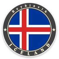 2 x 10cm/100mm Reykjavik Iceland Flag Vinyl Sticker Decal Laptop Car Travel Luggage Label Tag #9497