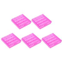 uxcell 5 Pcs Battery Storage Case Holder Purple 4AA or 4AAA Battery Capacity