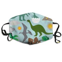 YUIOP Dinosaurs Preview Palm Leaves Volcano Printed Mask Neutral Mask for Men and Women Polyester Dust-Proof Breathable Mask