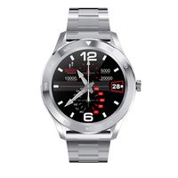 UFonding 2019 Upgrade Smart Watch Hybrid Compatible Android iOS Phone for Men Women with ECG Blood Pressure Heart Rate Round Face (Steel Band,Sliver)