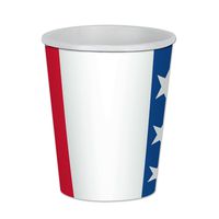 Beistle 58229 Patriotic Beverage Cups (8 Pack), 9 oz, Red/White/Blue