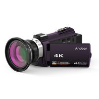 4K Camcorder,Andoer 1080P 48MP WiFi Digital Video Camera Recorder with 0.39X Wide Angle Macro Lens Novatek 96660 Chip 3inch Capacitive Touchscreen Night Sight 16X Zoom Support External Microphone