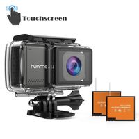 RUNME R3 2.45" Touchscreen 4K 16MP Wi-Fi Action Camera, 30M Water Resistant Camcorder with 170° Wide-Angle Lens, Sports Cam with Accessories Kit & 2 Rechargeable Batteries((R3)