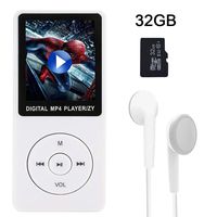 Ecloud Shop 32G Mp4 Player, Portable Lossless Sound Metal Music Player with FM Radio Voice Recorder 1.8 inch Touch Screen Button Music Speaker,Voice Recorder, Video Play, Text Reading(White)