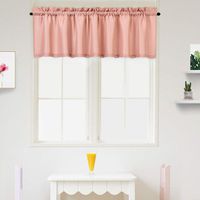 IDEALHOUSE Pink Curtain Valances,Draperies Curtains for Cafe,Bathroom & Kitchen or Kids Bedroom Rod Pocket Short Window Curtains (1 Panels, 15 Inch Wide by 60 Inch Long)