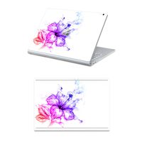MasiBloom 2 in 1 Protector Sticker Decal Protective Laptop Cover Skin for 13.5" 13.5 inch Microsoft Surface Book 2 (2017 Released) (for 13.5" Surface Book 2, Lily- Multiucolor)