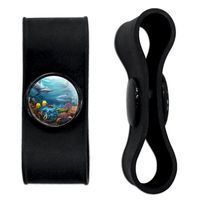 GRAPHICS & MORE Coral Reef Ocean Scene Dolphin Turtle Shark Stingray Fish Headphone Earbud Cord Wrap - Charging Cable Manager - Wire Organizer Set of 2