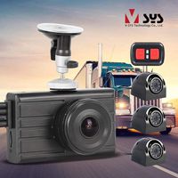 VSYSTO Vehicle Backup Dash Cam DVR 4 Channel X2V Pro 3'' Monitor 1080P+VGA+VGA+VGA Infrared Night Vision Waterproof Cameras for Semi Truck Trailer Car Vans G-Sensor Loop Recording No Blind Zone