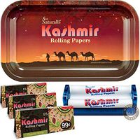 Kashmir Rolling Papers (3) Organic Hemp 1 ½ with 78 Roller & Cool Trays – 5 Items Bundle (Desert)