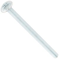 Steel Truss Head Machine Screw, Zinc Plated Finish, Meets ASME B18.6.3, #2 Phillips Drive, #8-32 Thread Size, 2 1/4" Length, Fully Threaded, Imported (Pack of 50)
