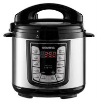 Gourmia GPC400 4 Qt Digital Pressure Cooker with LCD Display - 13 Cook Modes - Removable Pot - 24-Hour Delay Timer - Automatic Keep Warm - Pressure Sensor Lid Lock - Recipe Book Included