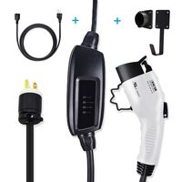 Megear/Zencar Level 1-2 EV Charger(100-240V,16A) Portable EVSE Home Electric Vehicle Charging Station Compatible with Chevy Volt, Nissan Leaf, Fiat, Ford Fusion (NEMA6-20 with Adapter for NEMA5-15)