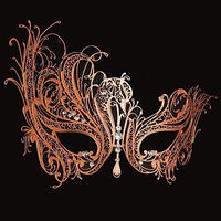 Mardi Gras Party Masquerade Mask,Small Make-up mask Makeup Ball Venice Metal Party Half face mask Wrought Iron Show Props 8 Prom Masks