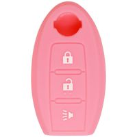 qualitykeylessplus Pink Rubber Case Silicone Protective Cover for Nissan Remotes with Free KEYTAG