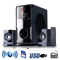 beFree Sound 2.1 Bluetooth Speaker System for any PC or Home Entertainment with FM Radio, SD and full function remote control