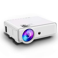 Projector,PoFun (2019 Upgrade) +50% Lumens Mini Portable Projector,LED Full HD Office Projector with 150''Display for Fire TV Stick,HDMI,VGA,AV,SD