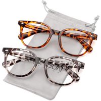 MEETSUN Blue Light Blocking Glasses for Women Men Nerd Eyeglasses Frame,Anti Eye Strain Computer Glasses for Reading/Gaming (Leopard + Tortoise shell / 2 PACK, 0.0)