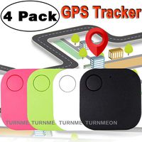 Smart Key Finder Locator, GPS Tracker, Square Anti Lost Wallet Phone Finder Pet Dog Cat Kids Luggage Tracker Sensor Device for Keychain Mini Alarm Wireless Seeker Selfie Remote Shutter Locator 4 Pack