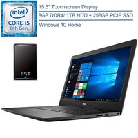 2020 Dell Inspiron 15.6" Touchscreen Laptop Computer/ 8th Gen Intel Quad-Core i5-8265U up to 3.9GHz/ 8GB DDR4 RAM/ 1TB HDD + 256GB PCIE SSD/ 802.11AC WiFi/ Windows 10 + EST 320GB External Hard Drive