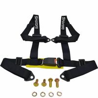 Spocoro SB-0204BLK-BK-1 4 Point Racing Safety Harness Buckle with 2" Straps,Black (Pack of 1)
