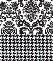 Black & White Tissue Paper for Gift Wrapping with Design (Damask/Houndstooth) , 24 Large Sheets (20x30)