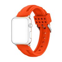For iWatch Bands 42mm AISPORTS Apple Watch Band 42mm Silicone Smart Watch Bands Replacement Band with Stainless Steel Buckle Clasp Link Wrist Band for 42mm iWatch Series 3/2/1 Sport Edition - Orange